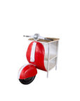 26" Red and Off White Novelty Scooter Open Cabinet With Two Shelves