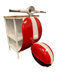 26" Red and Off White Novelty Scooter Open Cabinet With Two Shelves