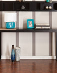 56" Natural and Black and Black Sled Console Table