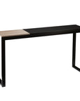 56" Natural and Black and Black Sled Console Table