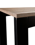 56" Natural and Black and Black Sled Console Table