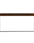 54" Dark Brown and Gunmetal Wood and Metal Sled Console Table
