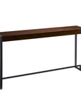 54" Dark Brown and Gunmetal Wood and Metal Sled Console Table