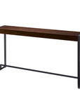 54" Dark Brown and Gunmetal Wood and Metal Sled Console Table