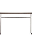 46" Gray Brown and Silver Wood and Metal Distressed Sled Console Table