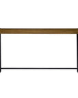 54" Gray Brown and Black Distressed Sled Console Table