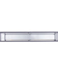56" Clear and Silver Glass Mirrored Floor Shelf Console Table With Storage