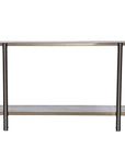 50" Smoky Black and Champagne Mirrored Glass Console Table With Shelf