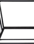 42" Black Glass and Metal A Frame Console Table With Shelf