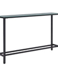 56" Black Mirrored Glass Console Table