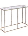42" Clear and Gold Glass and Metal Frame Console Table