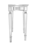 45" Silver Mirrored Glass and Wood Free Form Console Table
