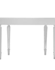 45" Silver Mirrored Glass and Wood Free Form Console Table