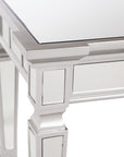 45" Silver Mirrored Glass and Wood Free Form Console Table