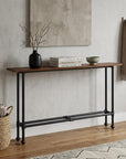 56" Espresso and Black Console Table