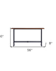 56" Espresso and Black Console Table