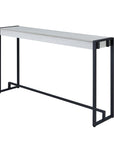 54" White and Black Distressed Sled Console Table