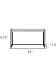 54" White and Black Distressed Sled Console Table