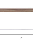 54" Gray Brown and White Sled Console Table