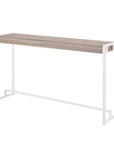54" Gray Brown and White Sled Console Table