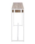 54" Gray Brown and White Sled Console Table