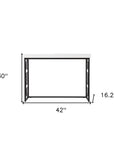 42" White and Black Glass and Metal Sled Console Table