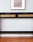 48" Black Console Table And Drawers