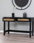 48" Black Console Table And Drawers