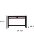 48" Black Console Table And Drawers