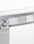 46" Silver Mirrored Glass Half Circle Console Table With Storage