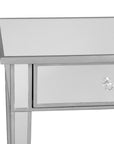 40" Silver Mirrored Glass and Wood Console Table With Two Drawers