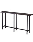 54" Espresso and Black Wood and Iron Console Table