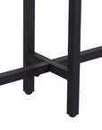 54" Espresso and Black Wood and Iron Console Table