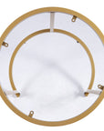 Set Of Two 23" Gold Glass And Steel Round Nested Tables