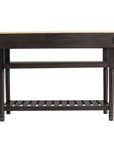 Brown and Natural 48" Kitchen Island With Storage