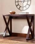 46" Brown Solid Wood A Frame Console Table