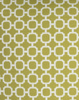 22" Green and White Quatrefoil Indoor Outdoor Throw Pillow