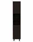 79" Black Wood Pantry Or Storage Closet