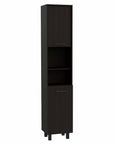 79" Black Wood Pantry Or Storage Closet