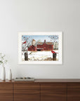 Winter Friends 2 White Framed Print Wall Art