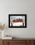 Winter Friends 3 Black Framed Print Wall Art