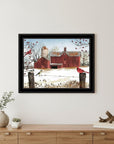 Winter Friends 8 Black Framed Print Wall Art