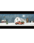 Winter on The Farm 2 Black Framed Print Wall Art