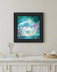 Woodland Cove Mermaid 1 Black Framed Print Wall Art