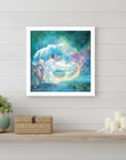 Woodland Cove Mermaid 2 White Framed Print Wall Art