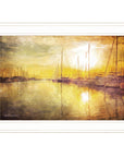 Yellow Sunset White Framed Print Wall Art