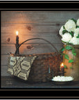 White Flowers 2 Black Framed Print Wall Art