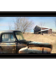 Vintage Farm Trucks 2 Black Framed Print Wall Art