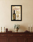 Wine And Sweet Words Black Framed Print Wall Art