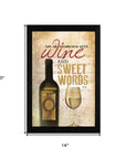 Wine And Sweet Words Black Framed Print Wall Art